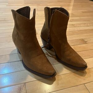 Tecovas Chestnut Suede Western Ankle Boots